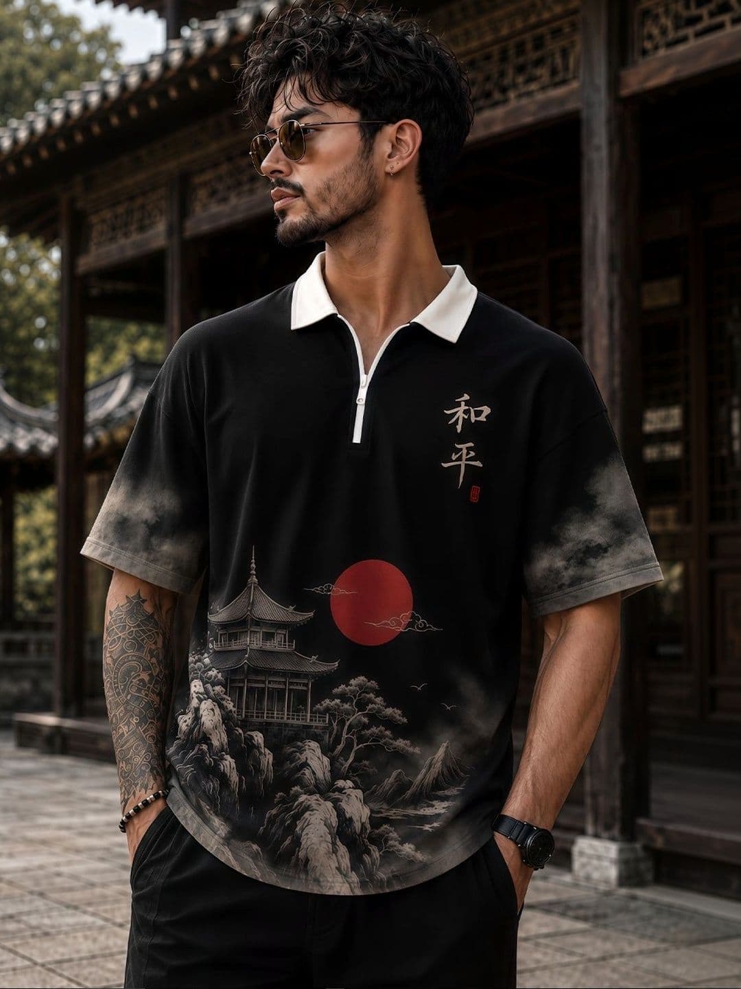 Force Men Printed Polo Collar T-shirt - view 1