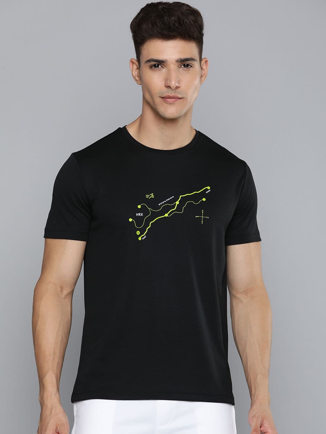 HRX by Hrithik Roshan Men Rapid Dry Printed Running T-shirt - view 1