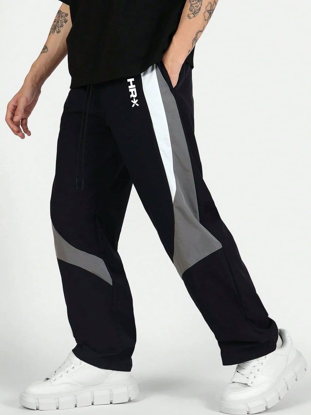 HRX by Hrithik Roshan Men Relaxed Fit Colourblocked Training Track Pants - view 1