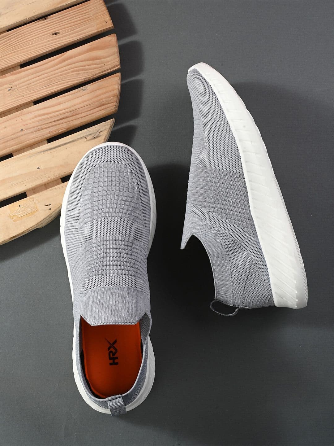HRX by Hrithik Roshan Men Grey And White Non-Marking Walking Sports Shoes - view 1