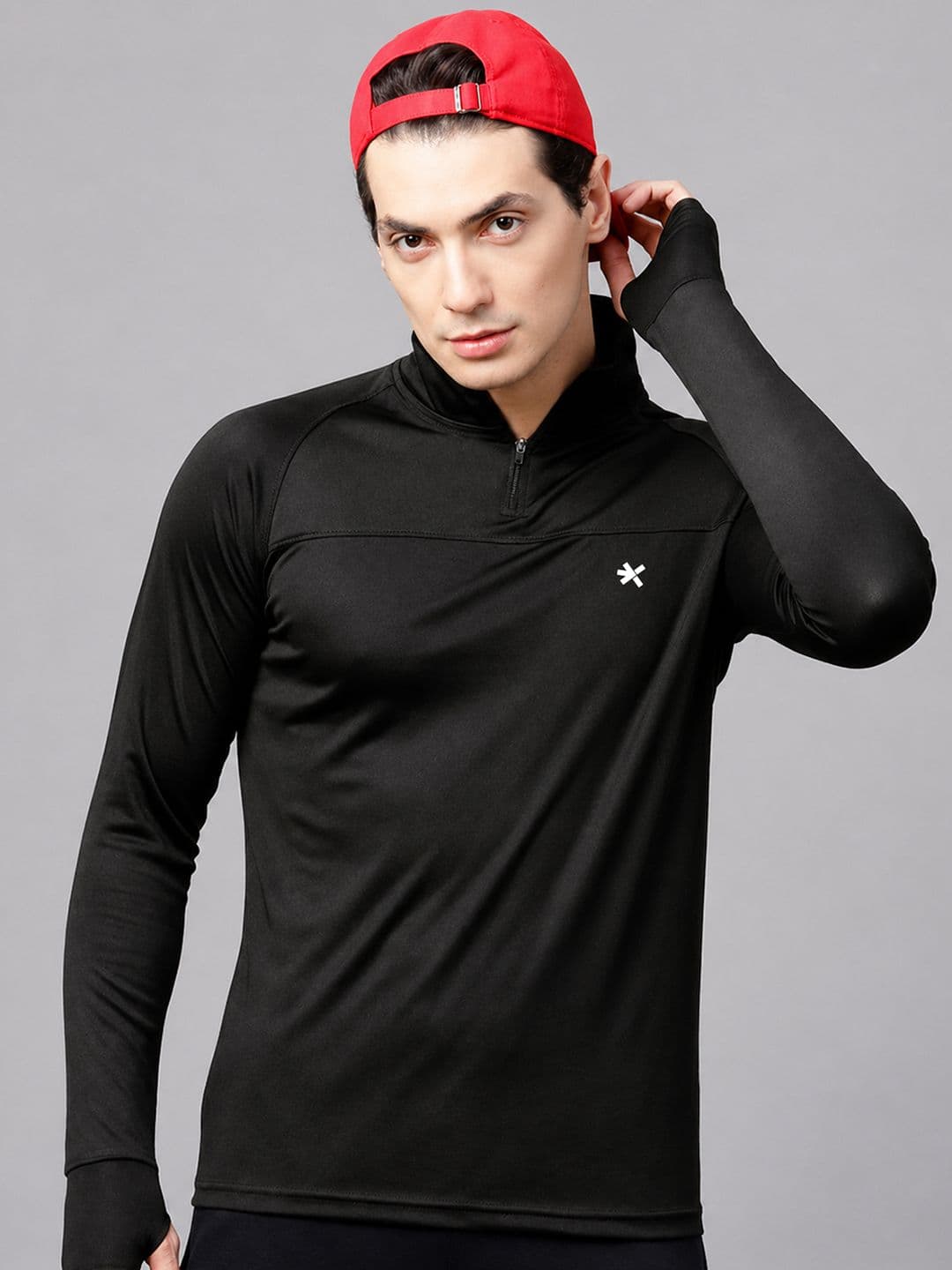 HRX by Hrithik Roshan Men Black High Neck T-shirt - view 1
