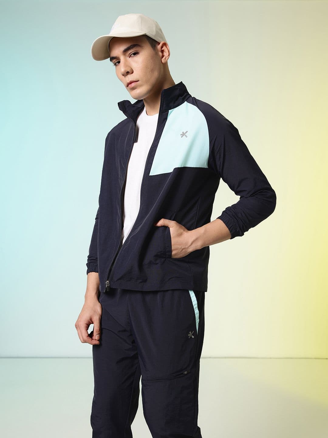 HRX by Hrithik Roshan Colourblocked Rapid Dry Running Tracksuit - view 1