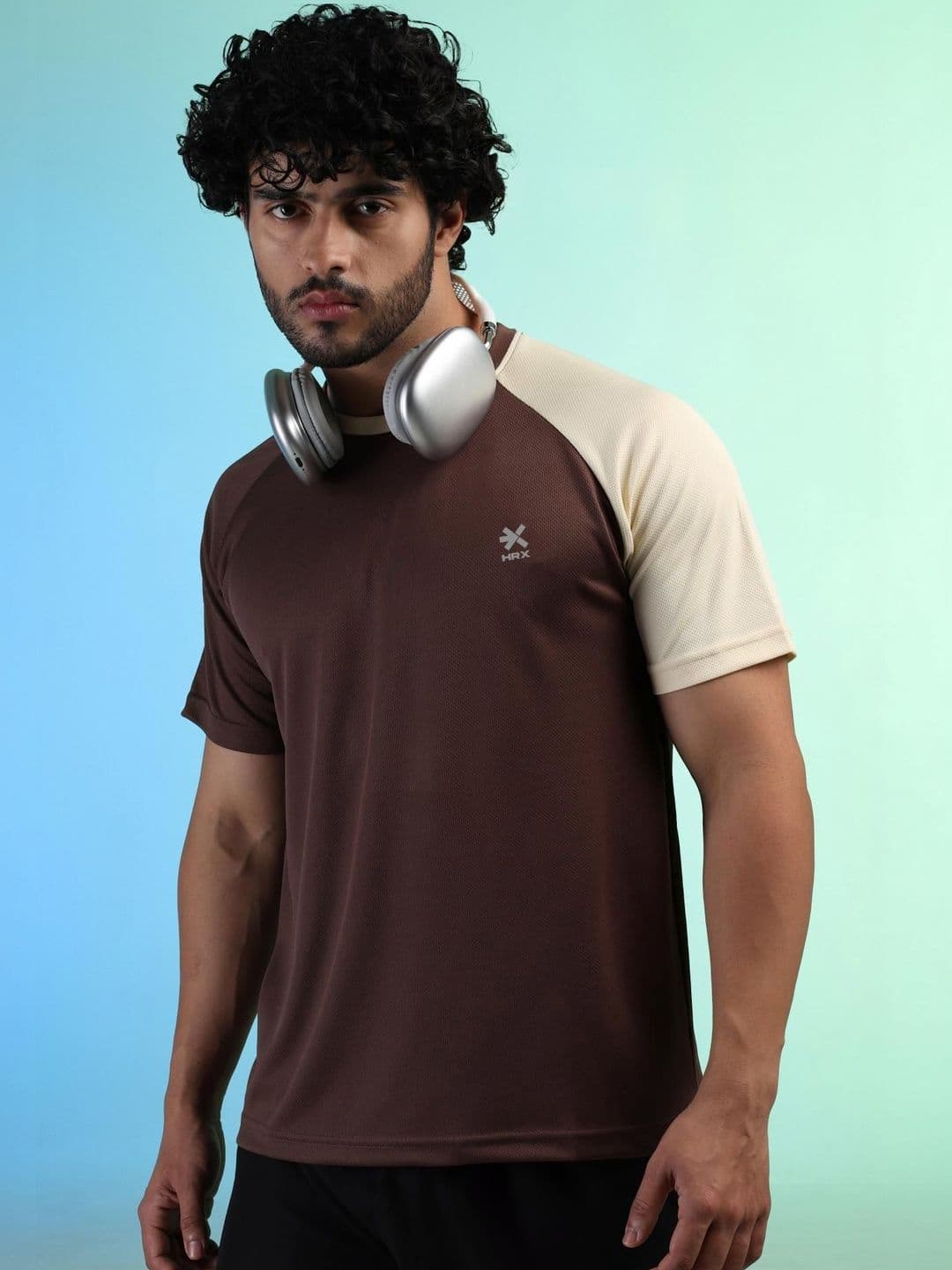 HRX by Hrithik Roshan Men Brand Logo Colourblocked T-shirt - view 1