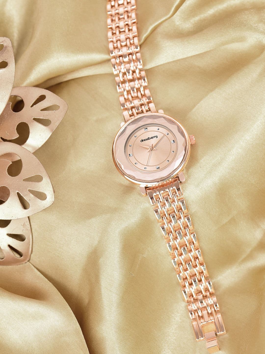 DressBerry Women Rose Gold Textured Dial Analogue Watch HOBDB-301-RG - view 1