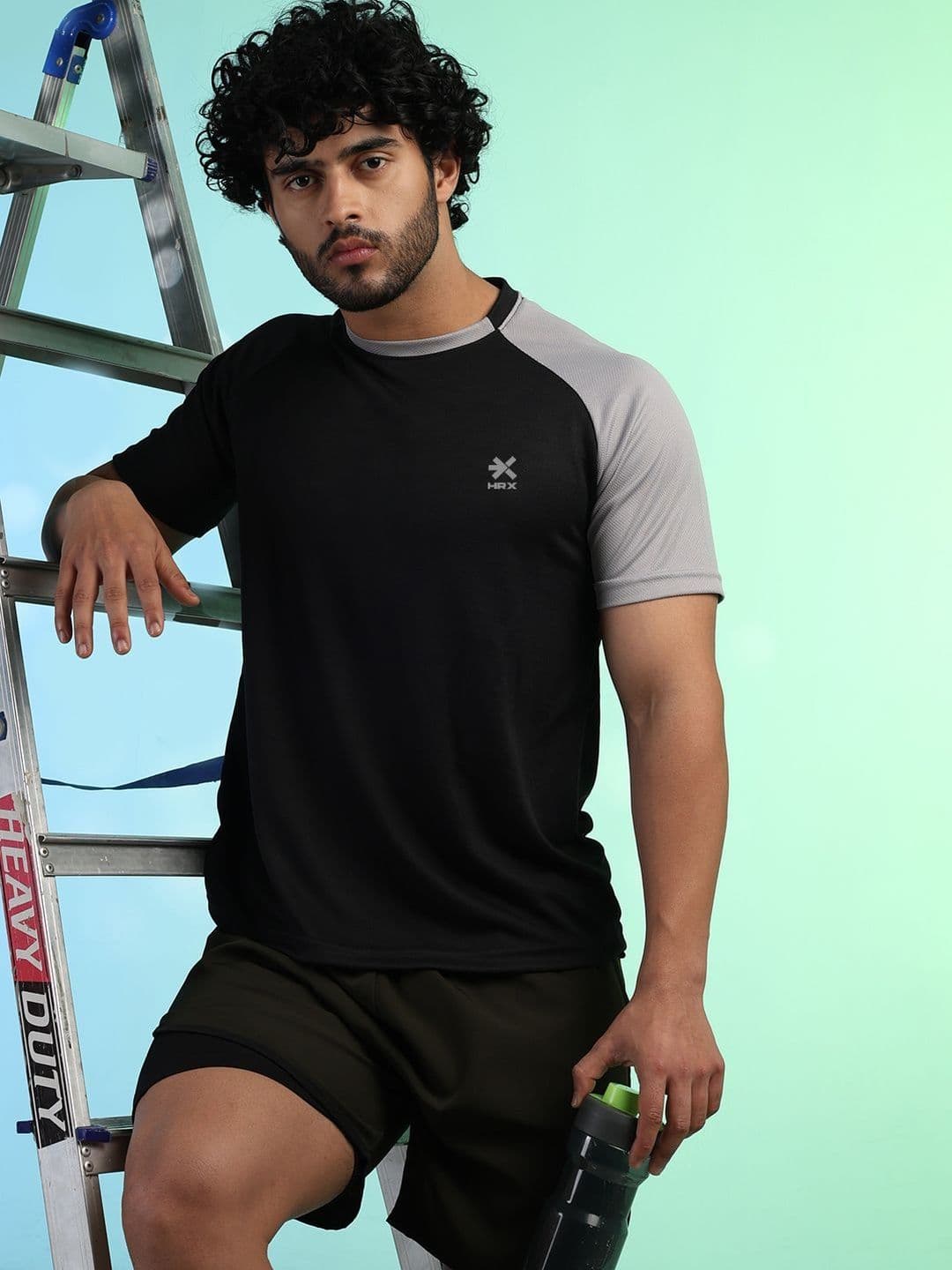 HRX by Hrithik Roshan Men Brand Logo Colourblocked T-shirt - view 1