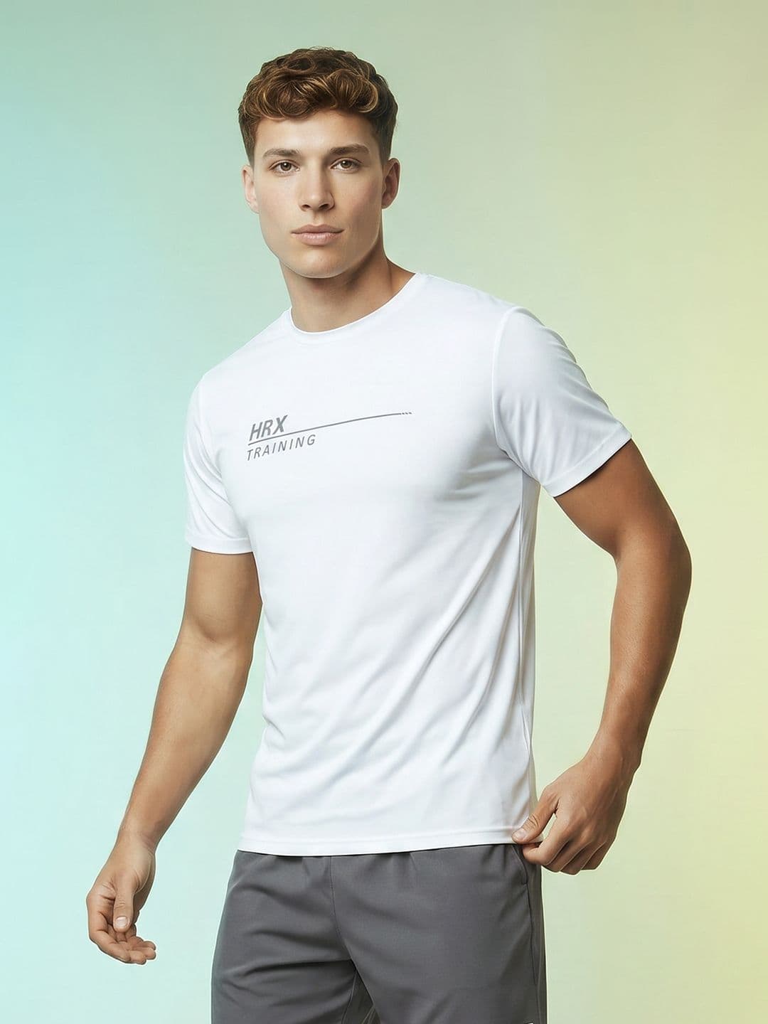 HRX by Hrithik Roshan Typography Printed Rapid Dry Training T-shirt - view 1