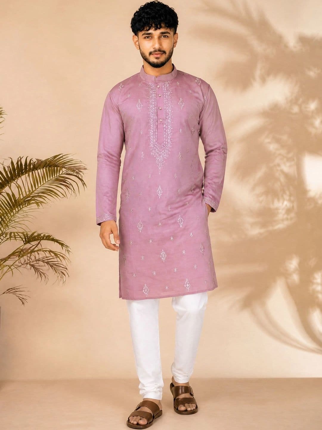 Anouk Men Embroidered Thread Work Kurta - view 1