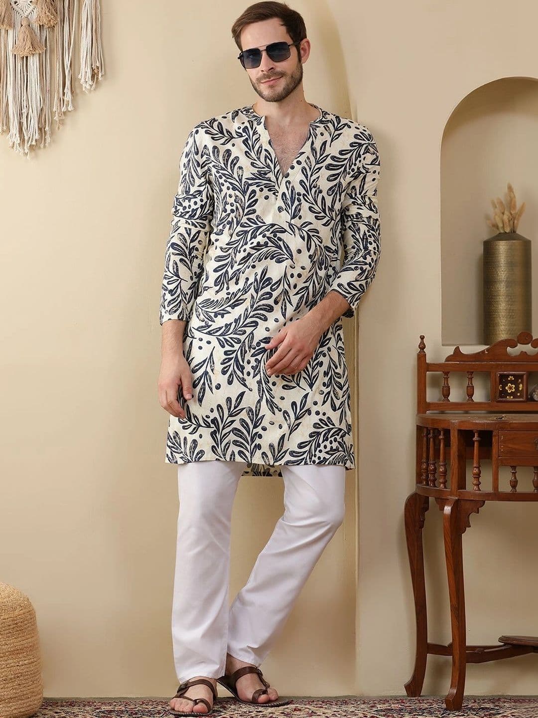 Anouk Men Floral Printed Indie Florals Kurta - view 1
