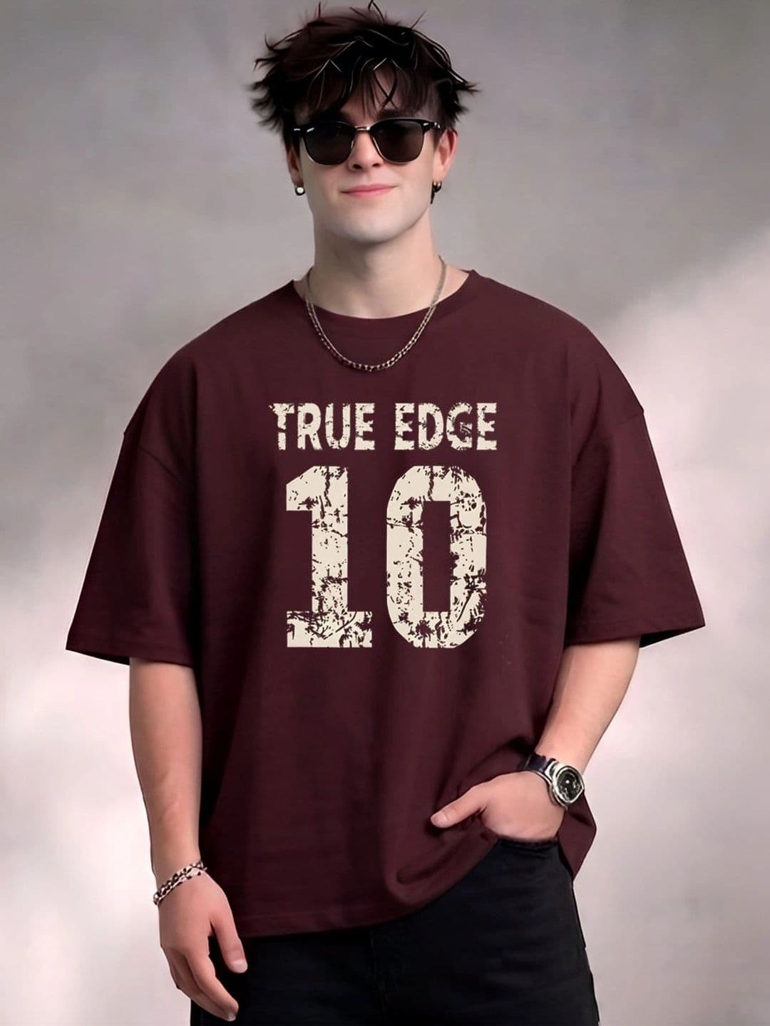 SMARTEES Men Typography Printed Drop-Shoulder Sleeves Pure Cotton T-shirt - view 1