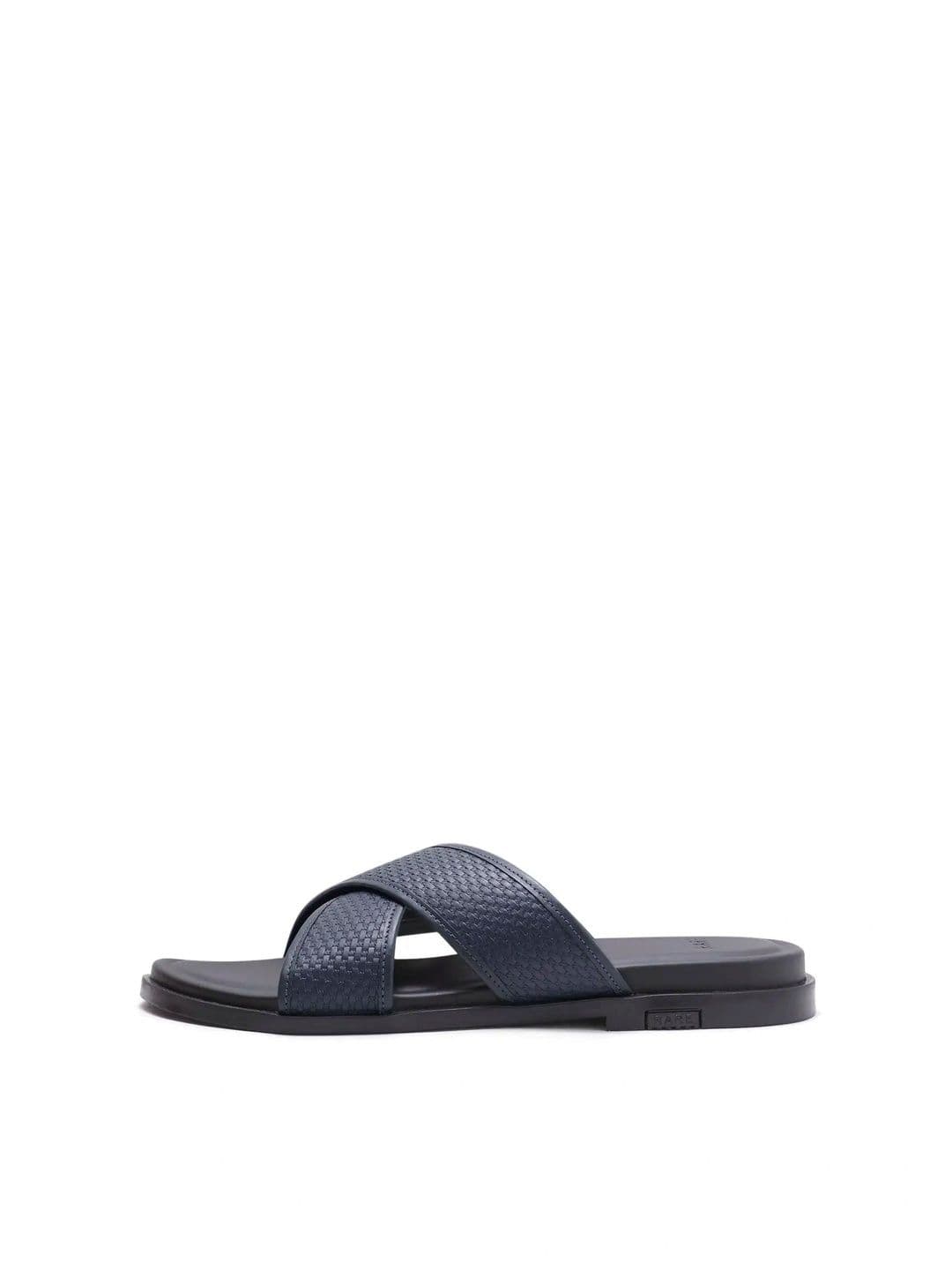 RARE RABBIT RAREZ Trev Men Dark Navy Leather Sandal - view 1