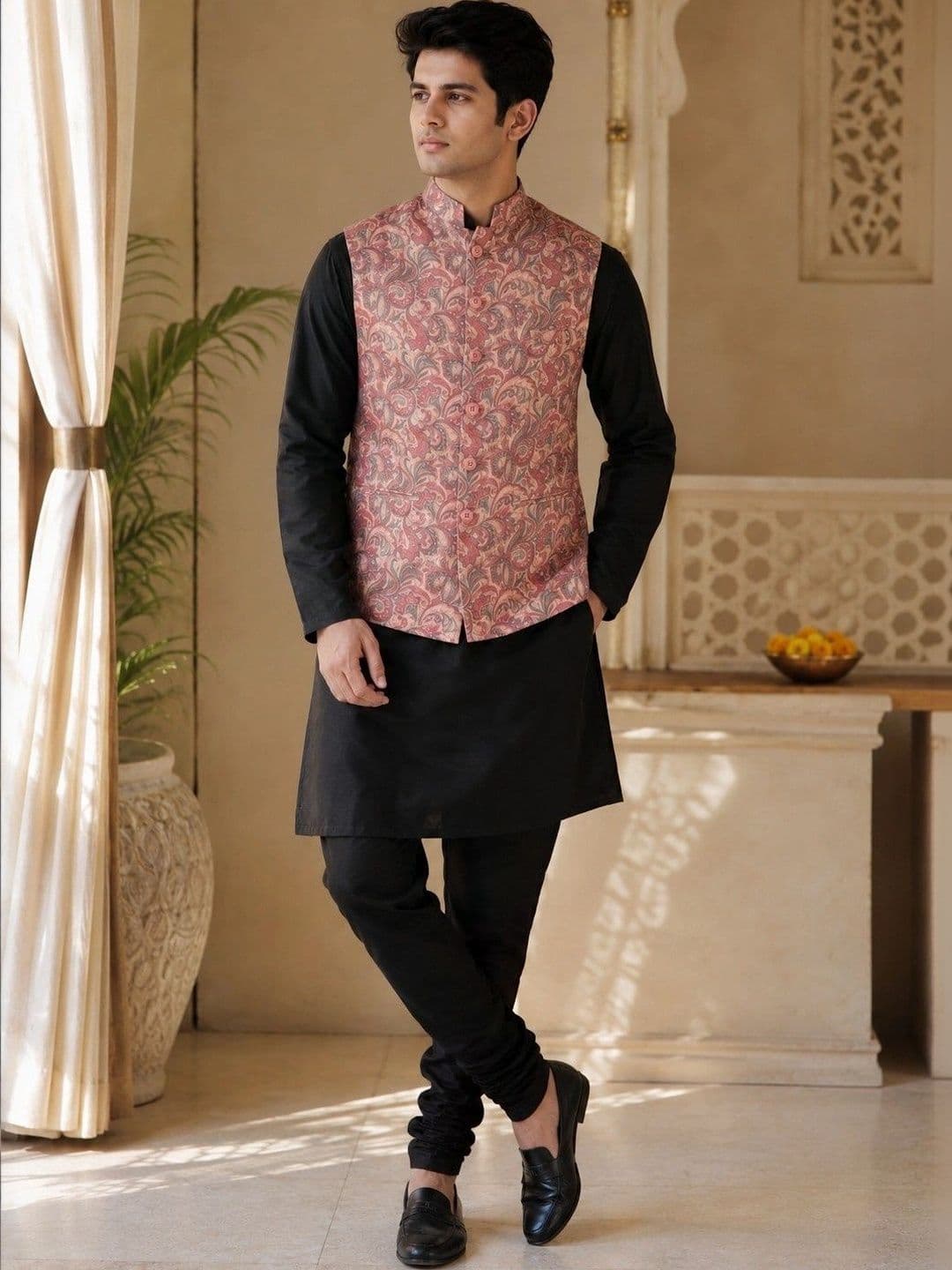 VASTRA BY LARA Printed Polyester Woven Nehru Jackets - view 1