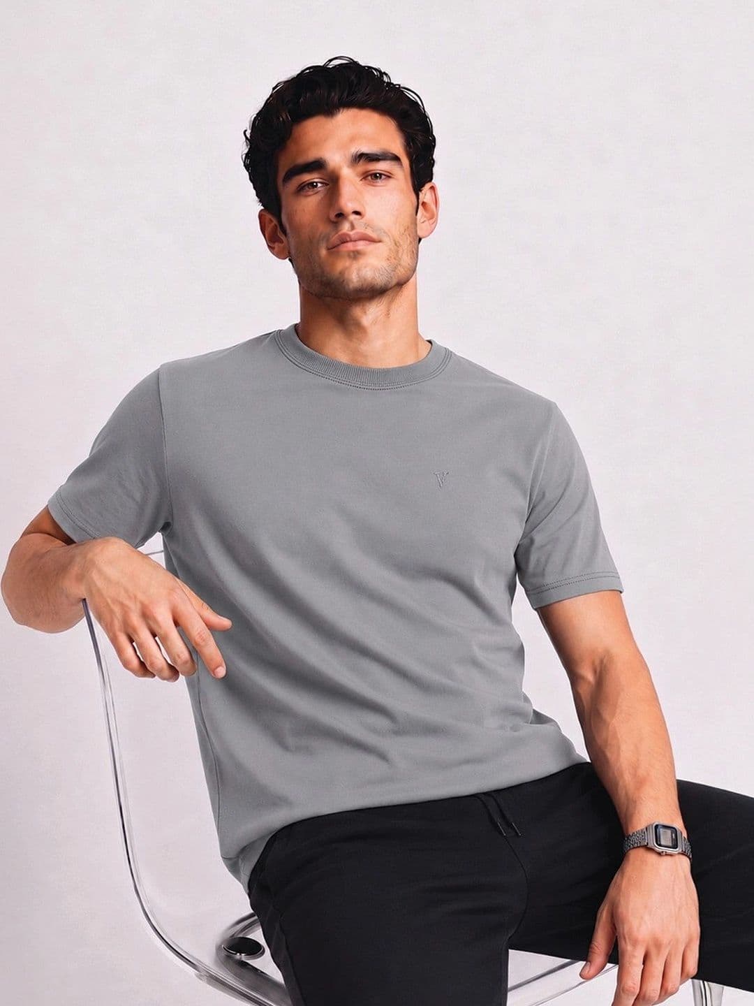 Van Heusen Innerwear Van Heusen Men Cotton Crew Neck Regular Fit Short Sleeves Soft Breathable Lounge T-Shirt - view 1