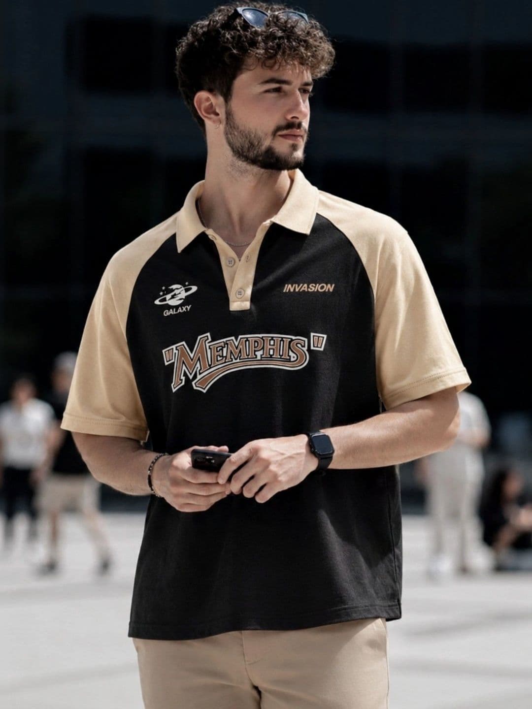 JUMPCUTS Men Printed Polo Collar T-shirt - view 1