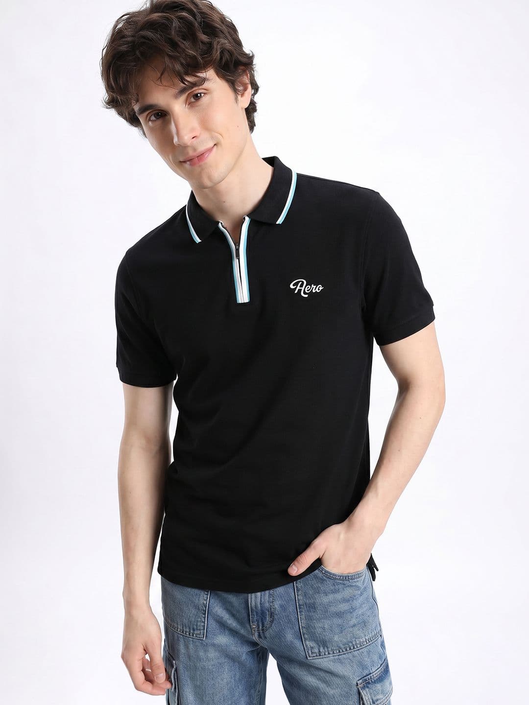 Aeropostale Brand Logo Polo Collar T-shirt - view 1