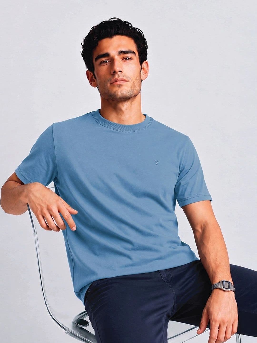 Van Heusen Innerwear Van Heusen Men Cotton Crew Neck Regular Fit Short Sleeves Soft Breathable Lounge Tshirt - view 1