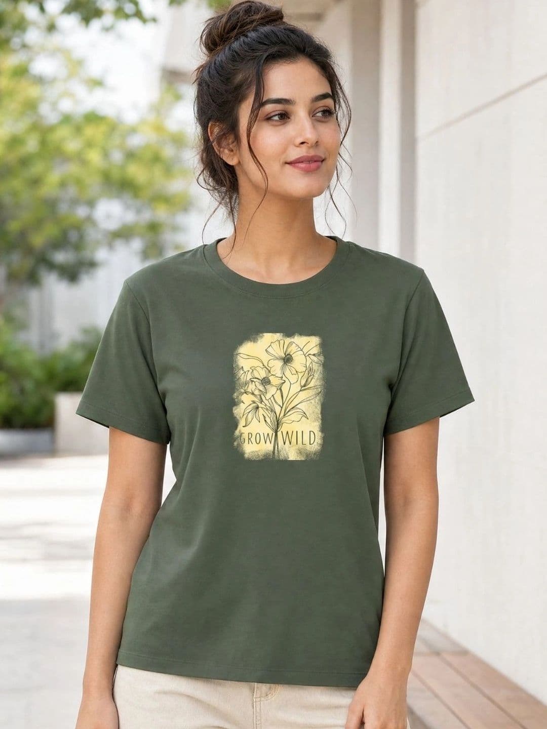 NOBERO Women Printed Pure Cotton T-shirt - view 1