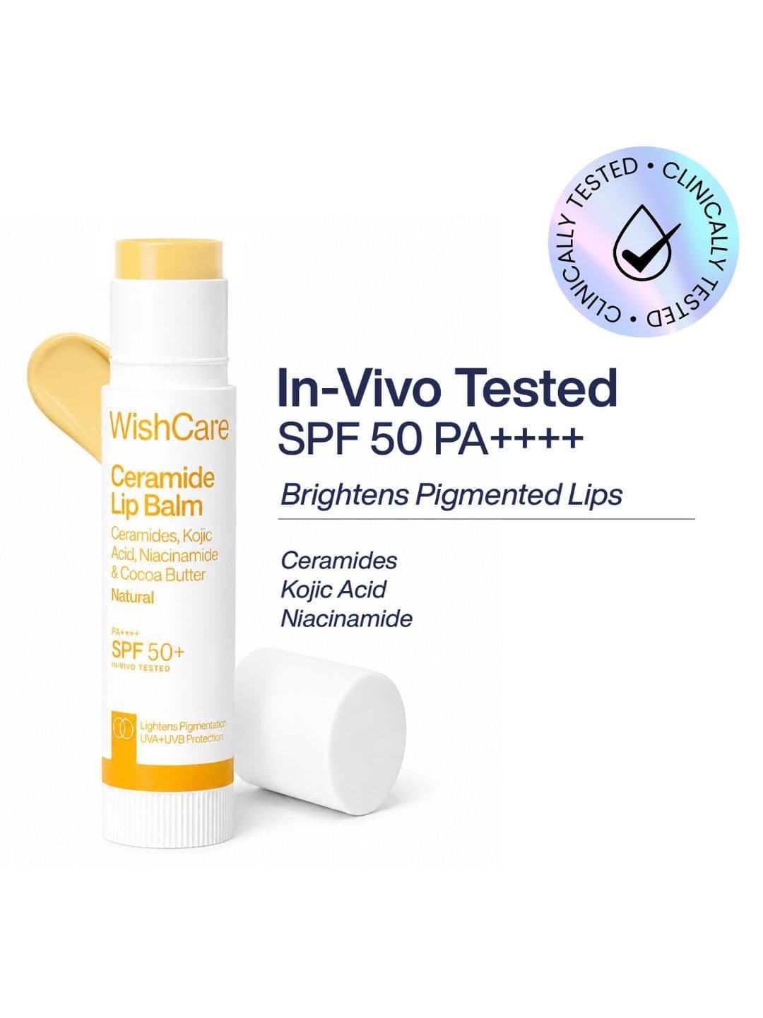 WishCare Ceramide Lip Balm SPF50 PA+++ for Women & Men - 5g - view 1