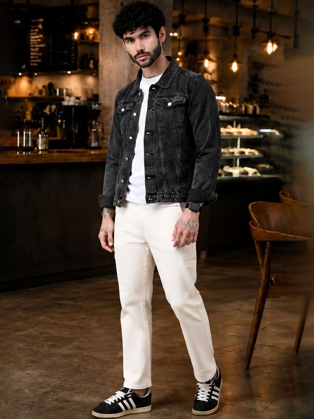Moda Star Men Charcoal Regular Fit Denim Jacket - view 1