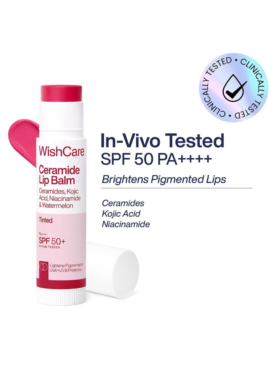 WishCare Ceramide Tinted Lip Balm SPF50 PA+++ for Women & Men - 5g - view 1
