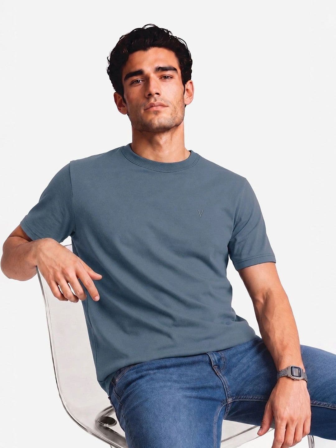 Van Heusen Innerwear Crew Neck Lounge Tshirts Regular Fit Short Sleeves Soft Breathable - view 1