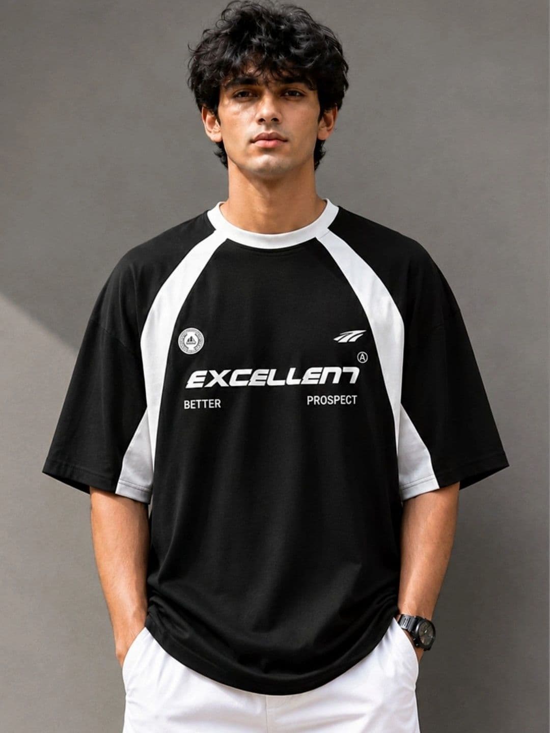 JUMPCUTS Men Typography Colourblocked T-shirt - view 1