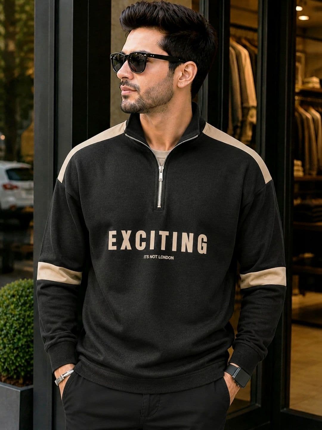 JUMPCUTS Men Typography Printed Polo Collar T-shirt - view 1