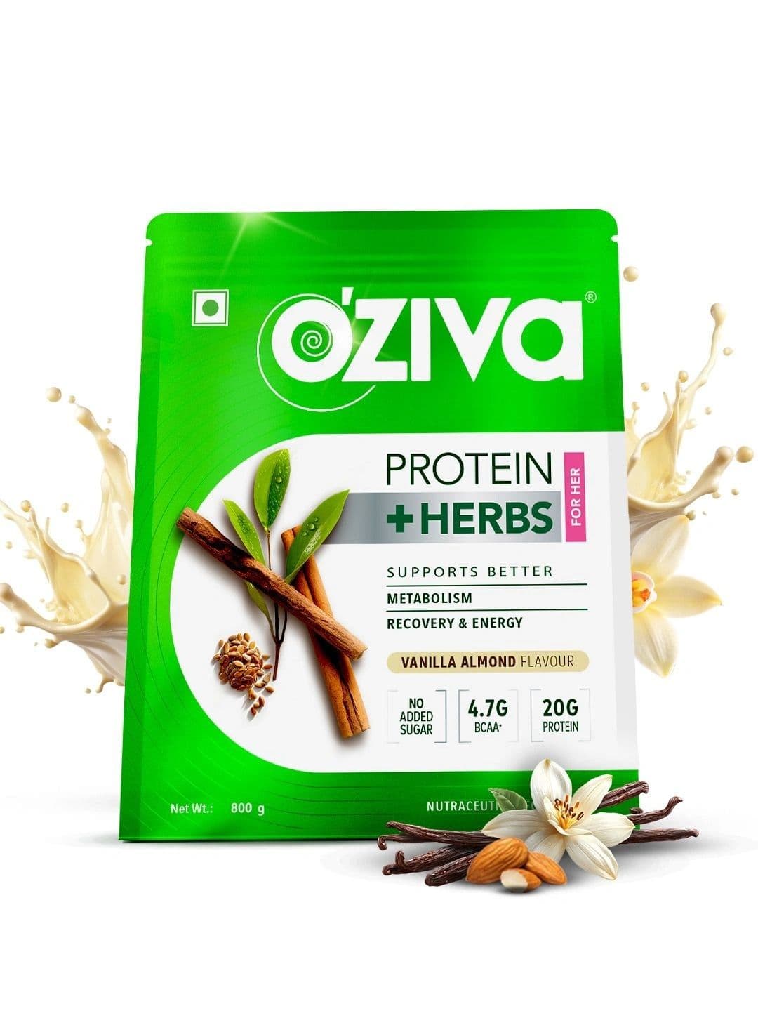 OZiva Women Protein & Herbs for Weight Management (453 g, Vanilla almond) - view 1