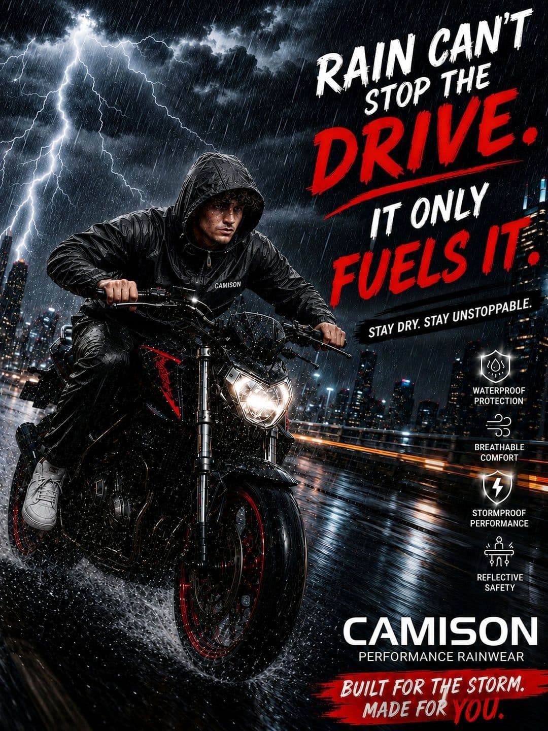 CAMISON Hooded Fabulous Reversible Raincoat - view 1