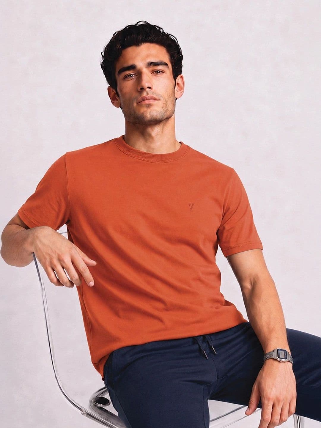 Van Heusen Innerwear Crew Neck Lounge Tshirts Regular Fit Short Sleeves Soft Breathable - view 1