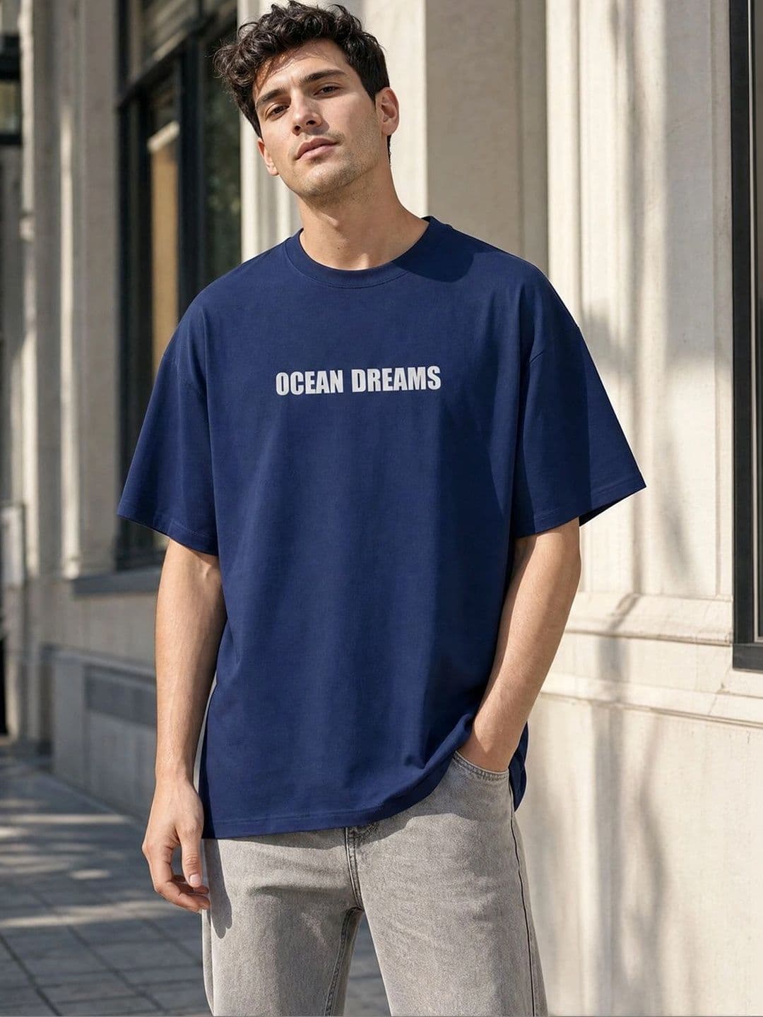NOBERO Men Printed Drop-Shoulder Sleeves T-shirt - view 1