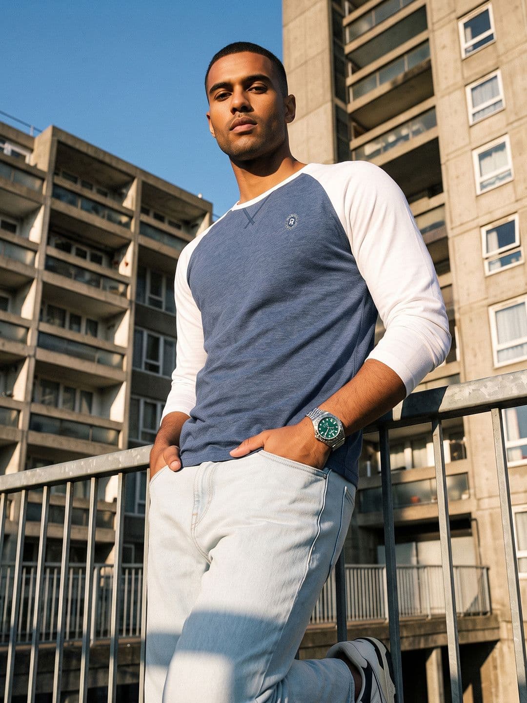 The Roadster Life Co. Colourblocked Pure Cotton T-shirt - view 1