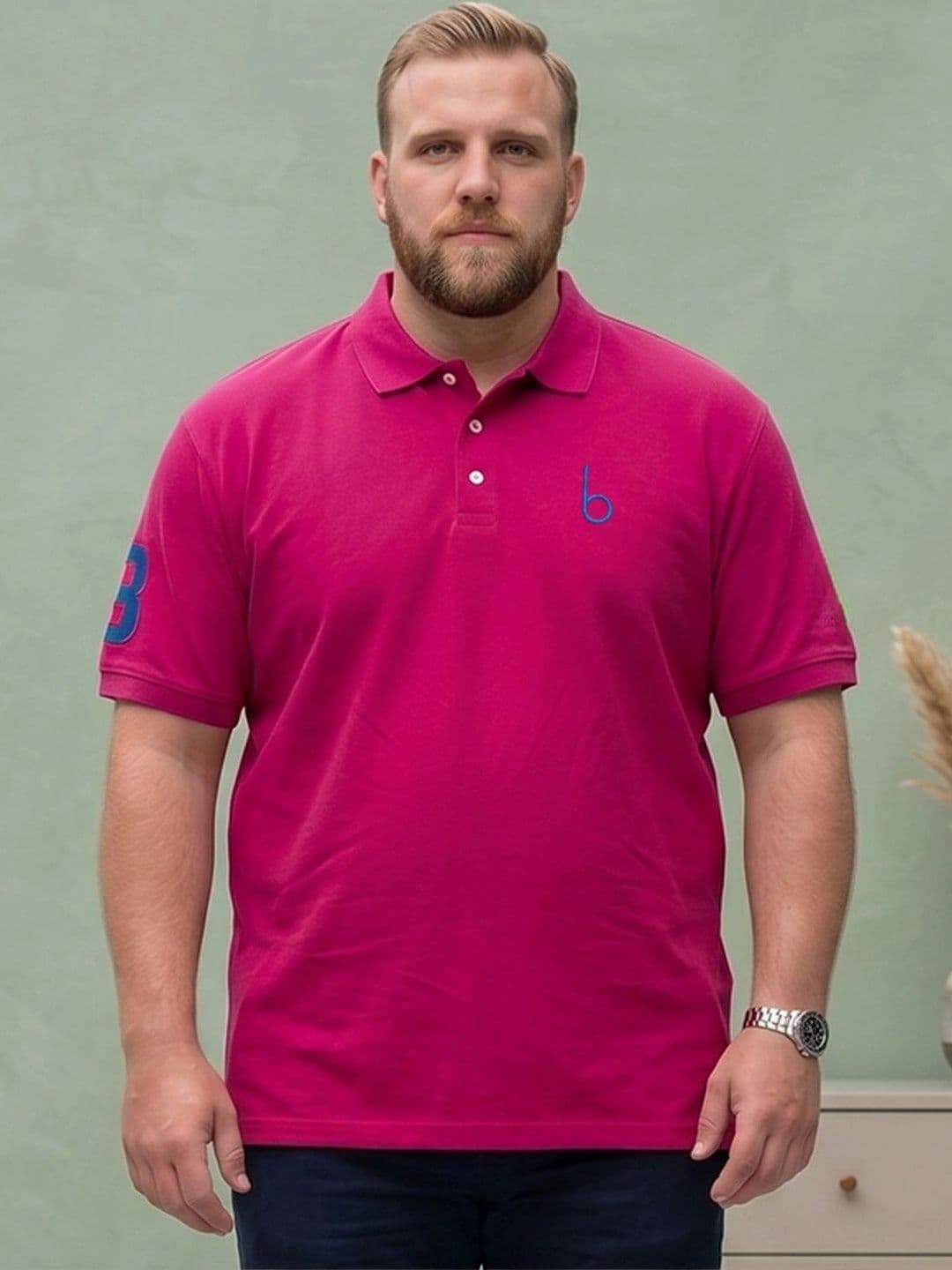 bigbanana Men Plus Size Polo Collar Anti Odour T-shirt - view 1