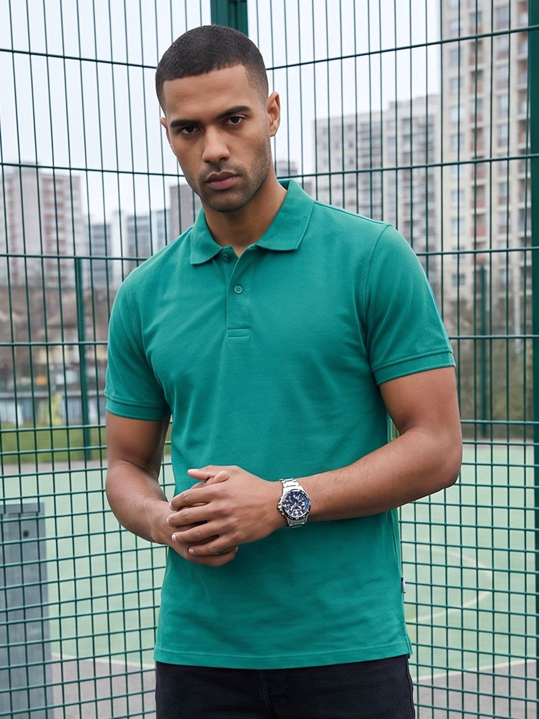 The Roadster Life Co. Polo Collar Pure Cotton T-shirt - view 1