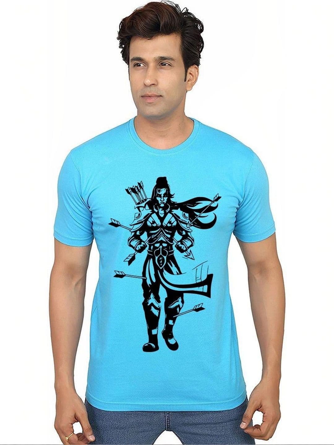 Aseria Men Graphic Printed Round Neck Short Sleeves Cotton Regular Fit T-shirt - view 1