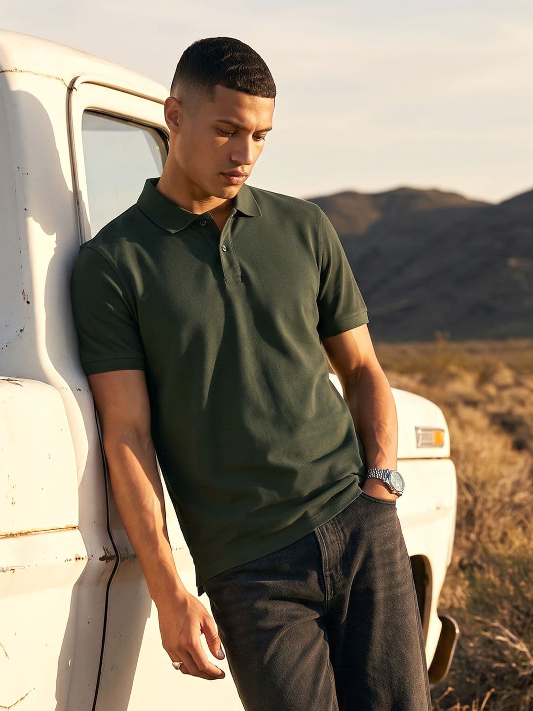 The Roadster Life Co. Polo Collar Pure Cotton T-shirt - view 1