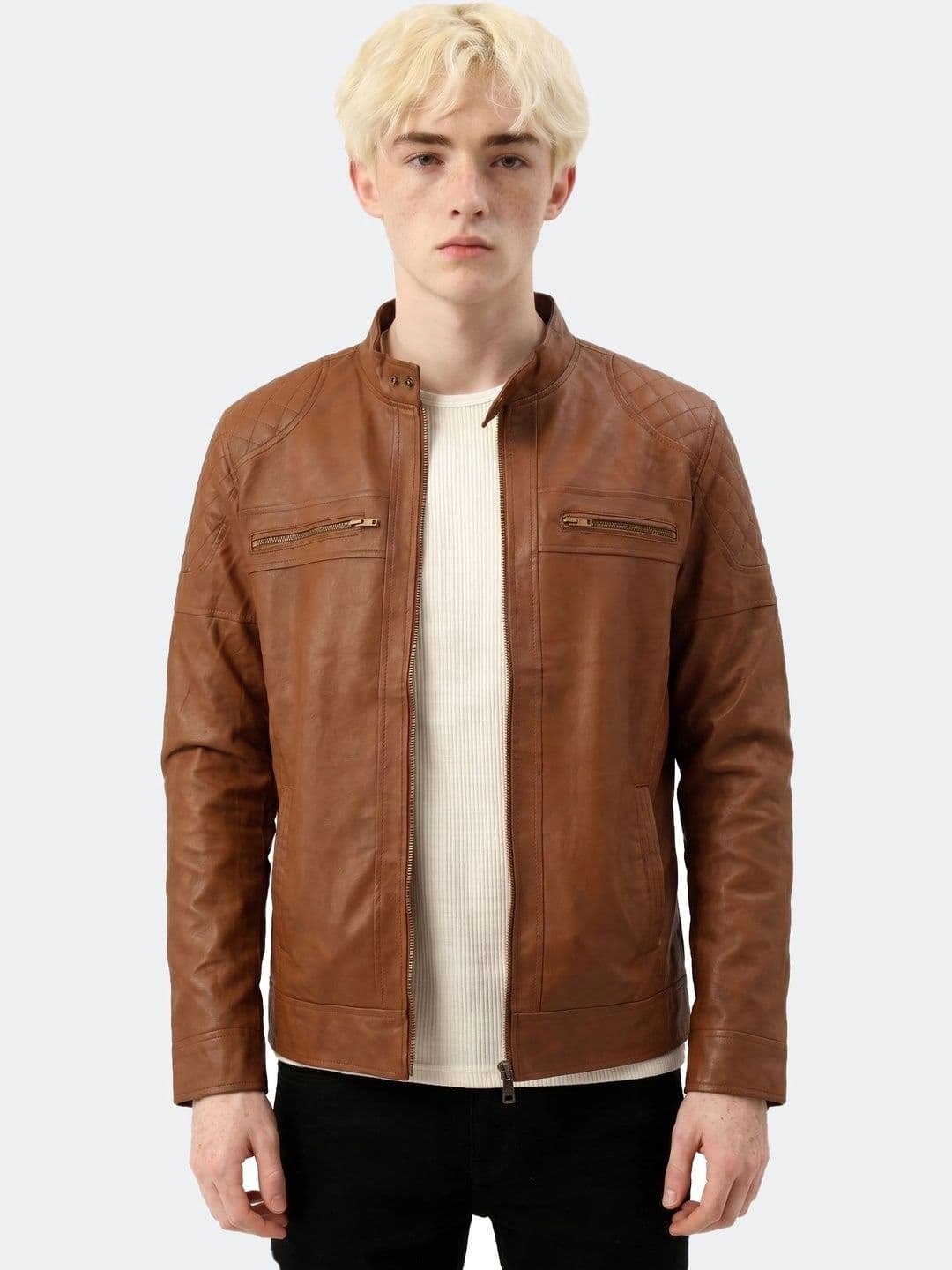 Leather Retail Men Outdoor Leather Jacket - view 1