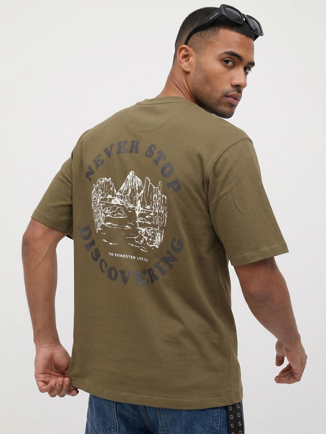 The Roadster Life Co. Relaxed Fit Printed Pure Cotton T-shirt - view 1