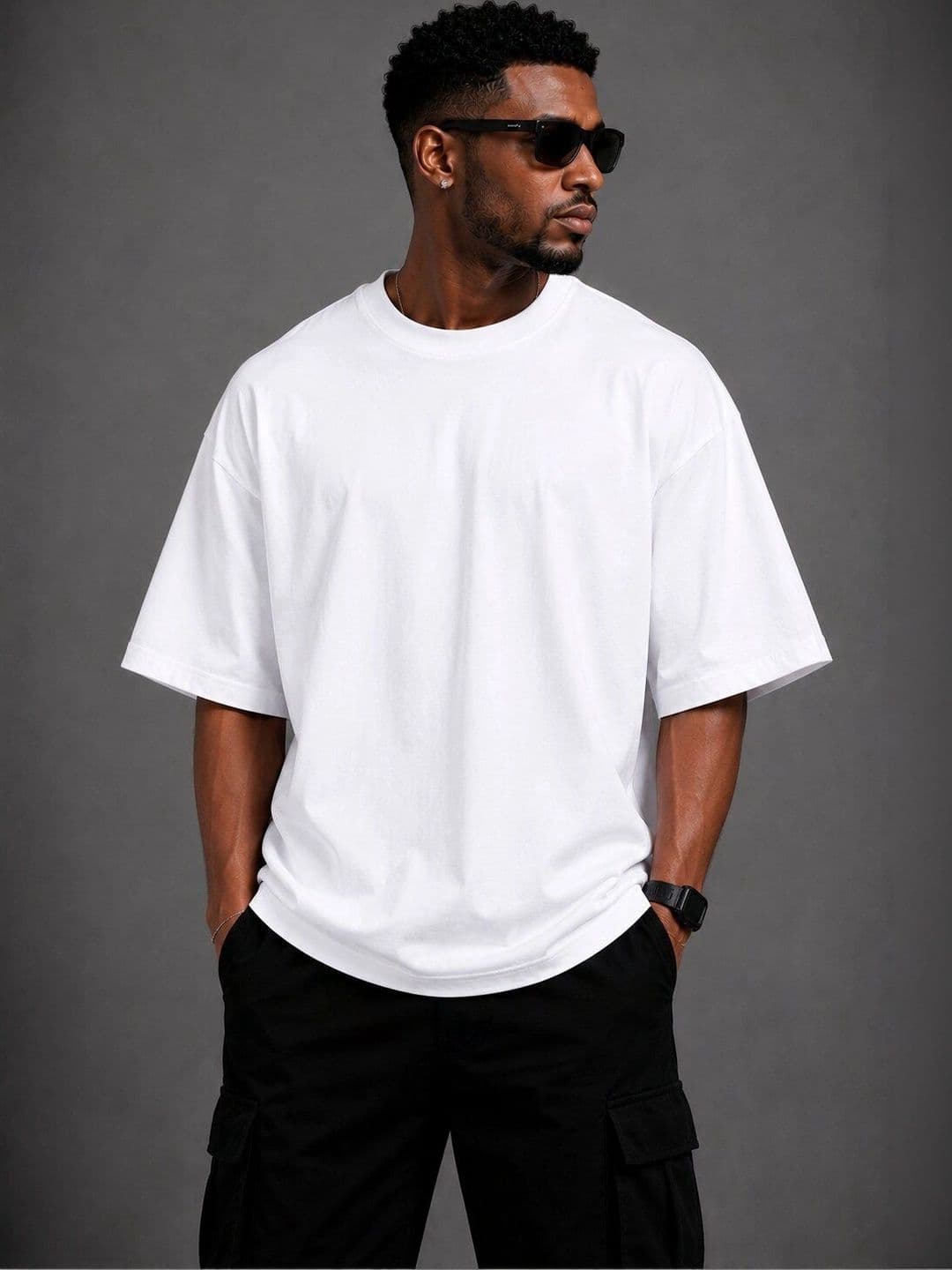 HERE&NOW Men Printed Drop-Shoulder Sleeves T-shirt - view 1