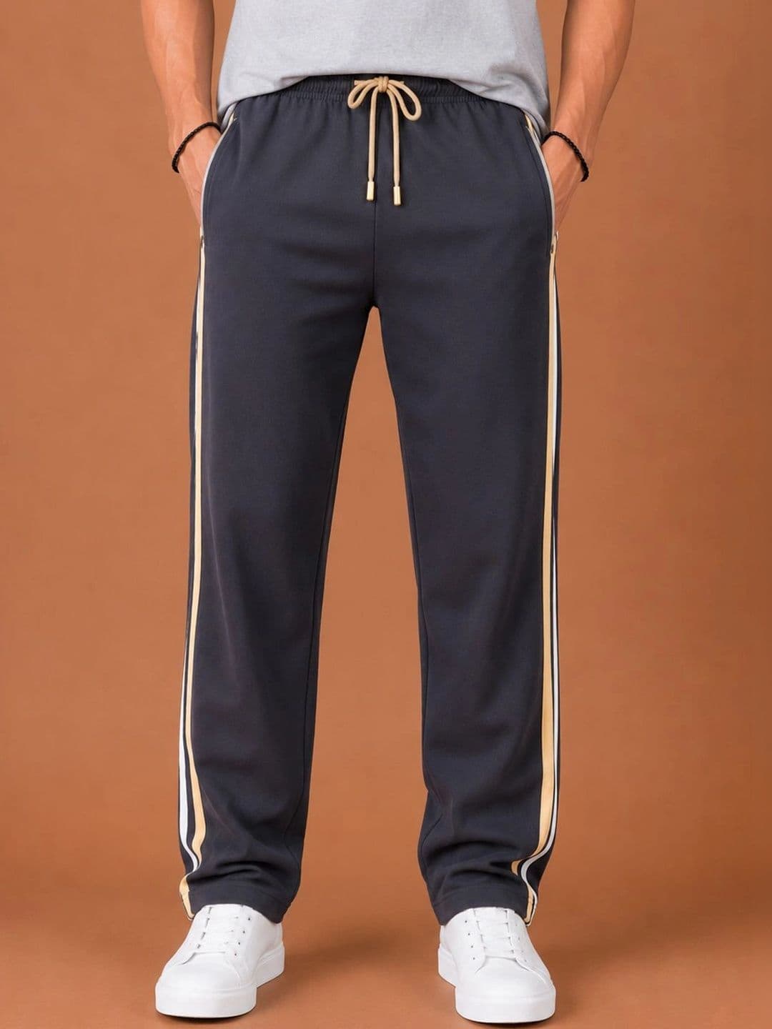 RETWE Men Regular Fit Zipper Pocket Track Pants - view 1
