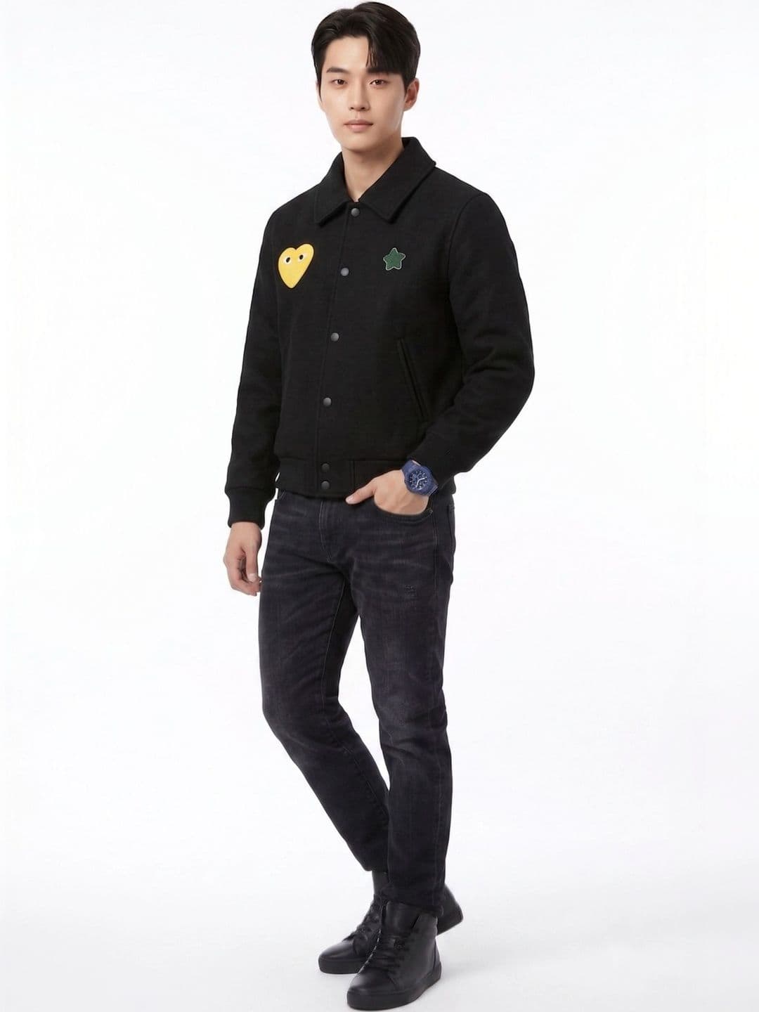 oiin Men Fleece Blend Bomber Jacket - view 1