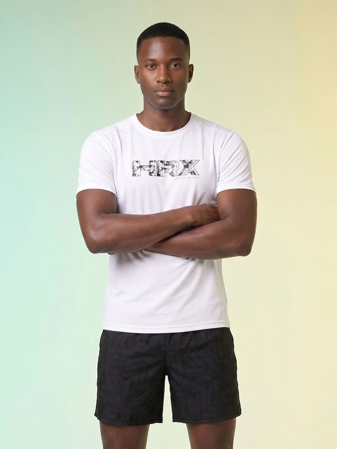 HRX by Hrithik Roshan Brand Logo Printed Rapid Dry Training T-shirt - view 1