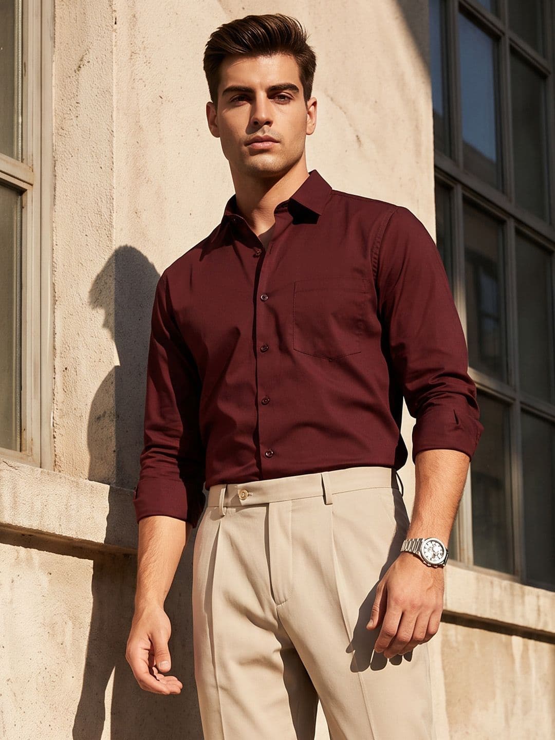 INVICTUS Slim Fit Spread Collar Formal Shirt - view 1
