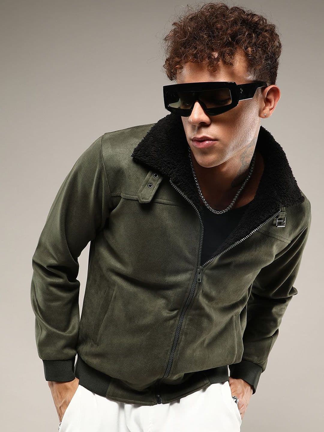 CAHOOT Men Spread Collar Solid Casual Bomber Jacket - view 1