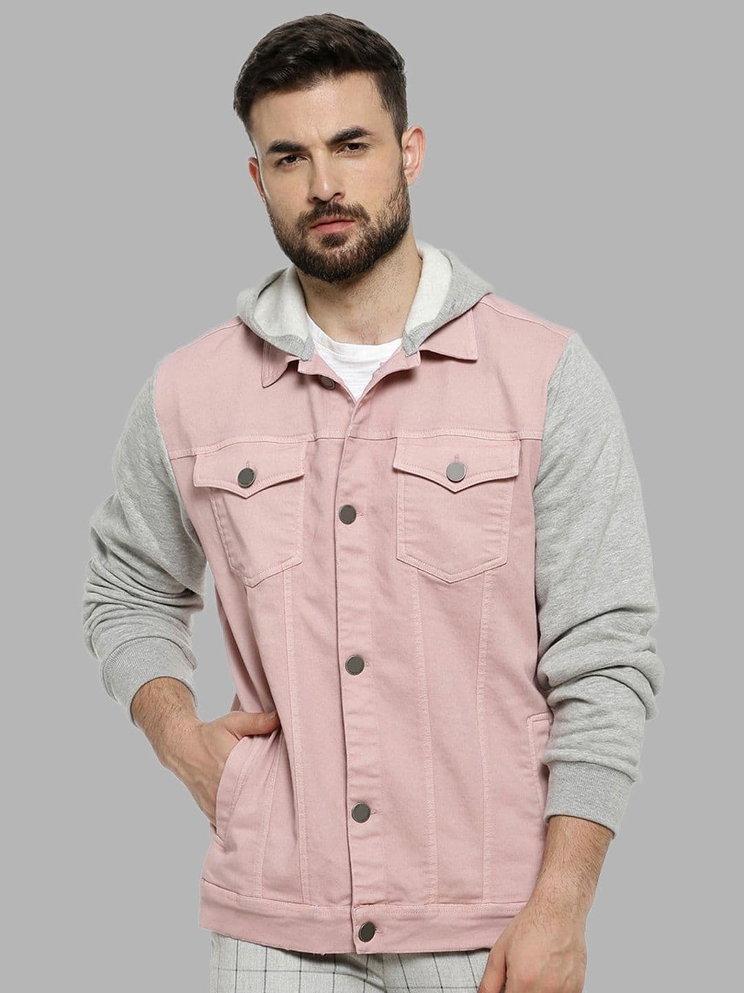 CAHOOT Campus Sutra Windcheater Hooded Longline Cotton Denim Jacket - view 1