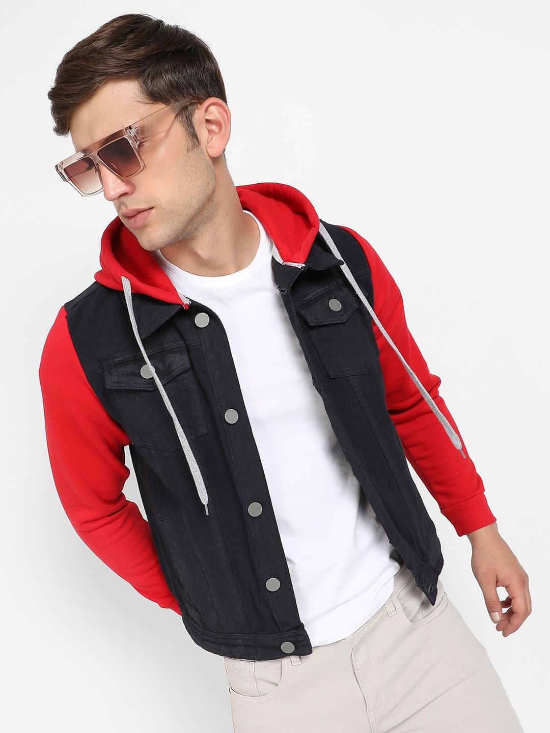 CAHOOT Hooded Windcheater Outdoor Jacket with Patchwork - view 1