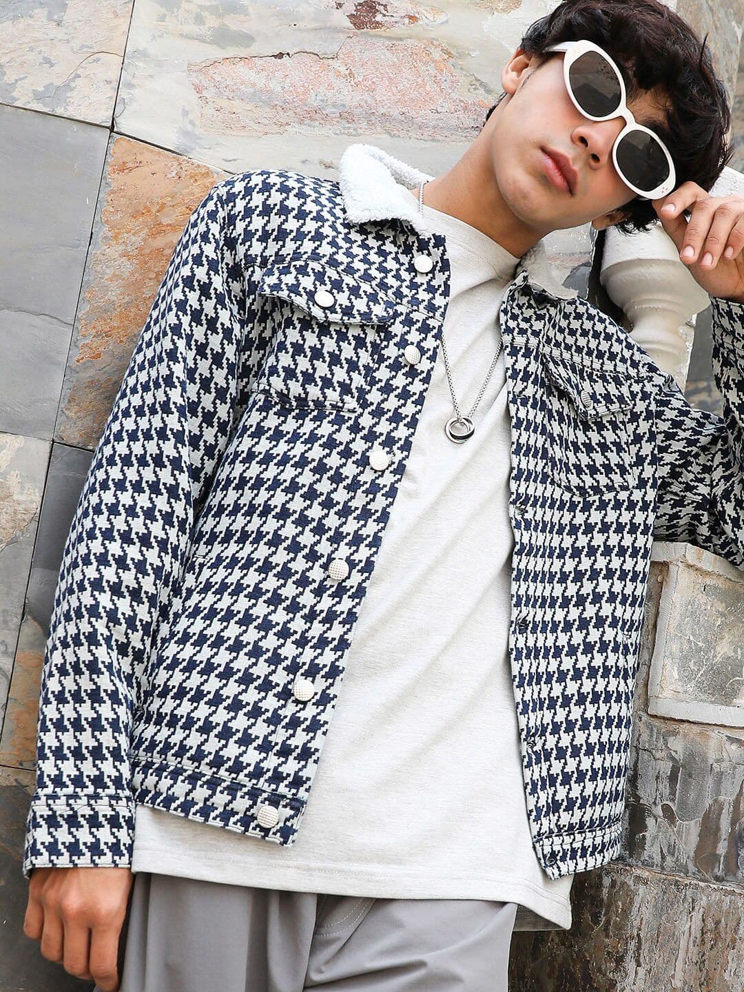 CAHOOT Checked Windcheater Cotton Open Front Jacket - view 1