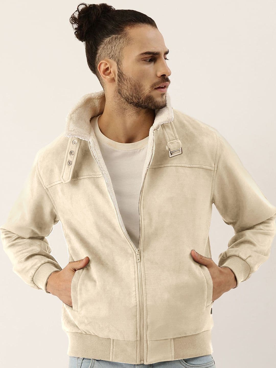CAHOOT Men Spread Collar Solid Casual Bomber Jacket - view 1
