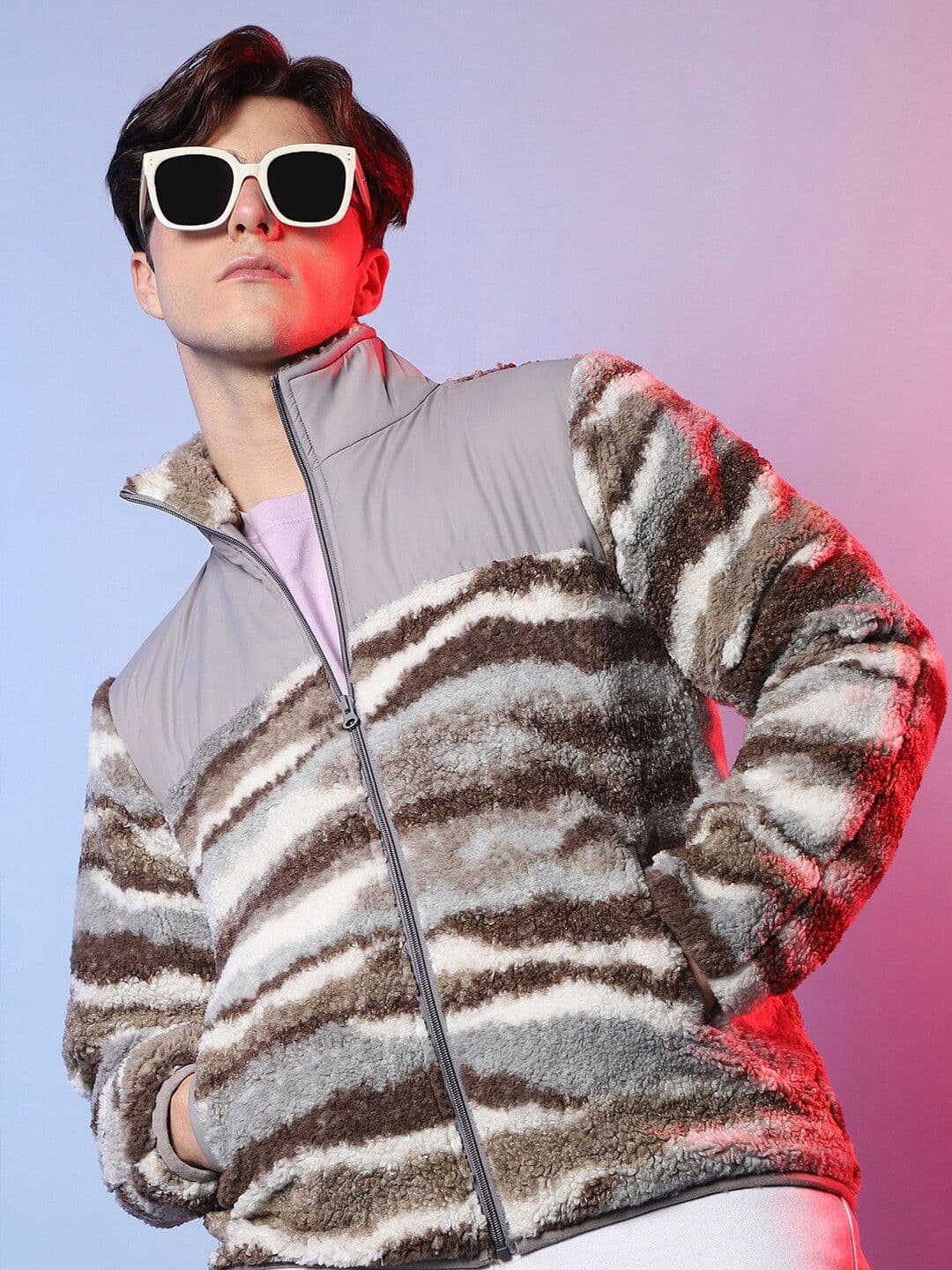 CAHOOT Abstract Printed Windcheater Puffer Jacket - view 1