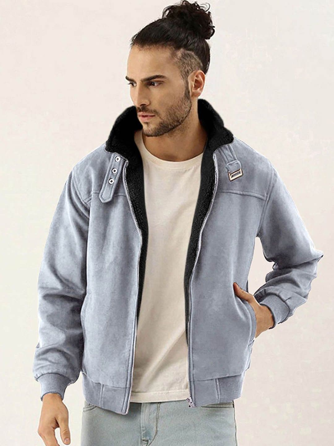CAHOOT Men Mock Collar Solid Casual Bomber Jacket - view 1