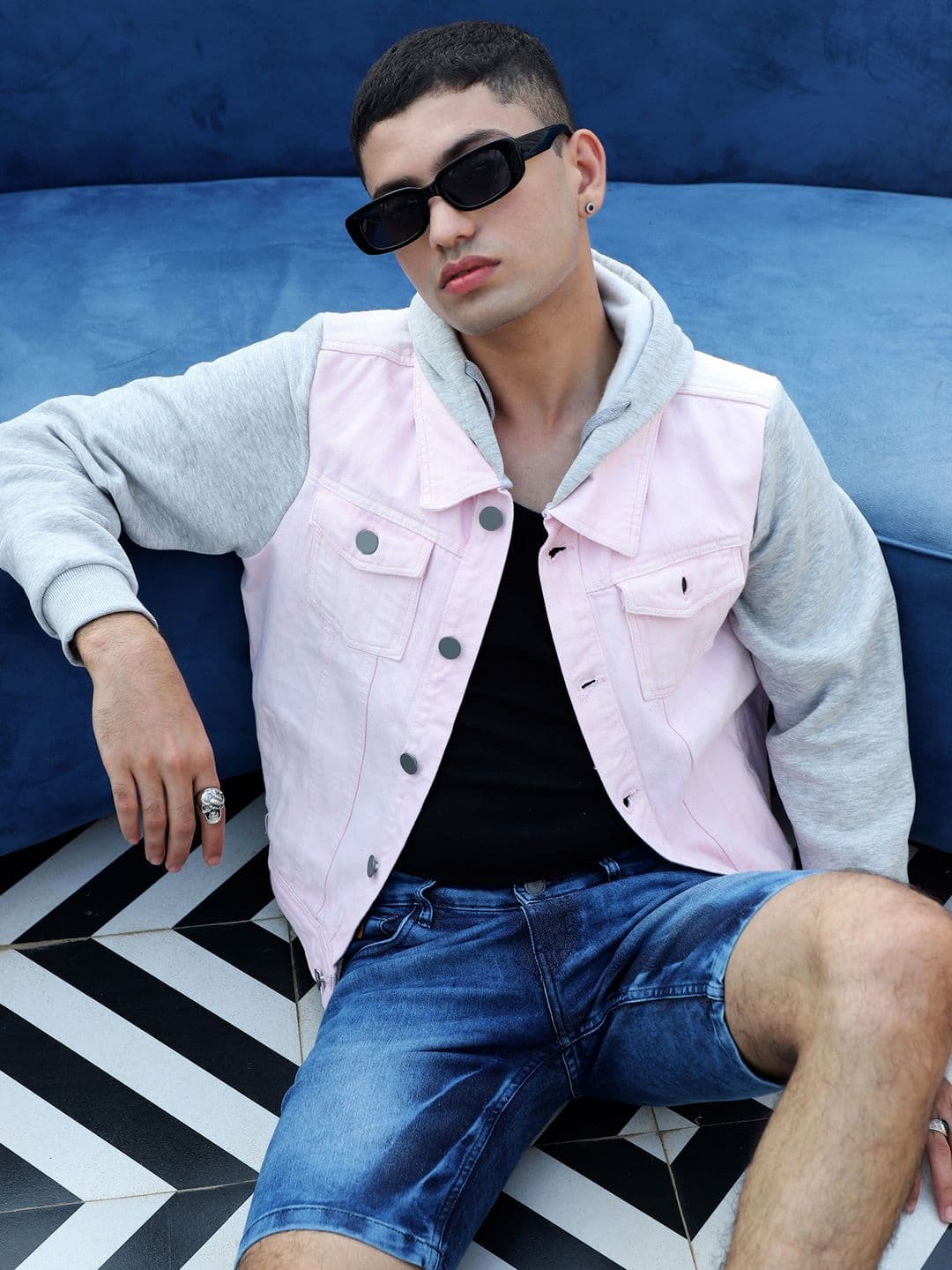 CAHOOT Colourblocked Windcheater Cotton Denim Jacket - view 1